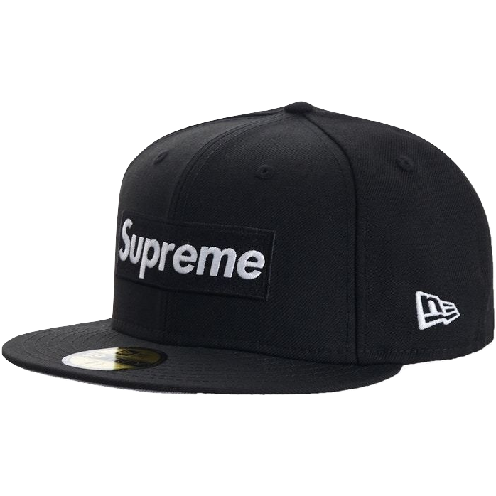 Supreme New Era Piping Box Logo Hat - Black Supreme