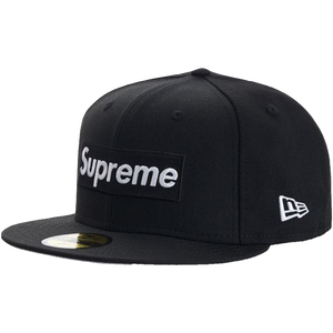 Supreme New Era Piping Box Logo Hat - Black