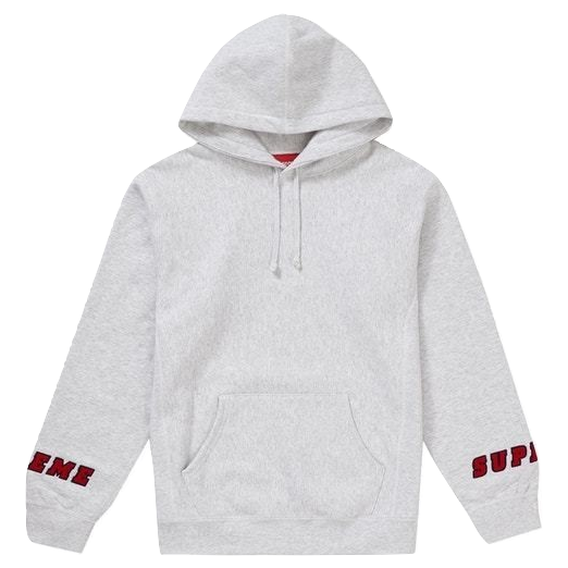 Supreme wrist sales logo hooded sweatshirt