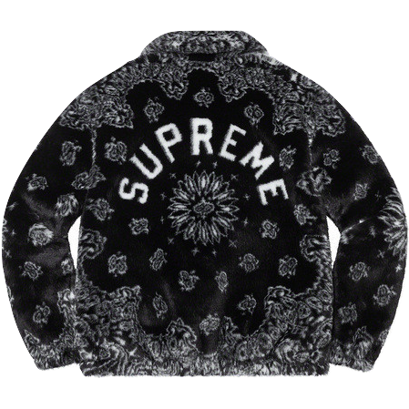 Supreme Bandana Faux Fur Bomber Jacket - Black Supreme