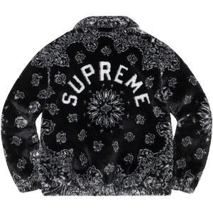 Supreme Bandana Faux Fur Bomber Jacket - Black Supreme