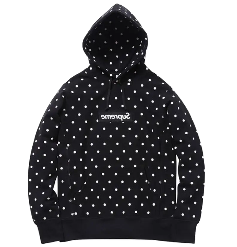Supreme x Comme des Garcons Box Logo Hoodie - Black Polk-A-Dot Supreme