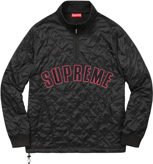 Supreme Arc Logo Quilted Half Zip Pullover