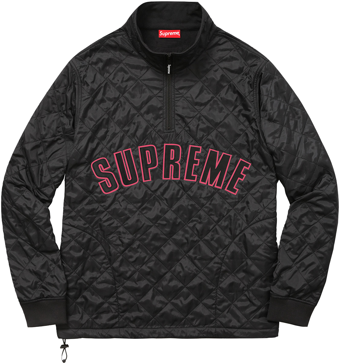 Supreme Arc Logo Quilted Half Zip Pullover