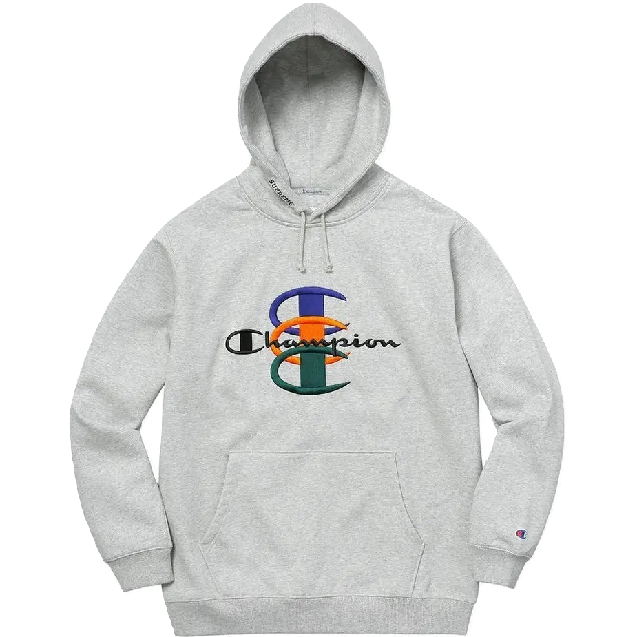 Supreme/Champion Stacked C Hooded Sweatshirt - Heather Grey Supreme