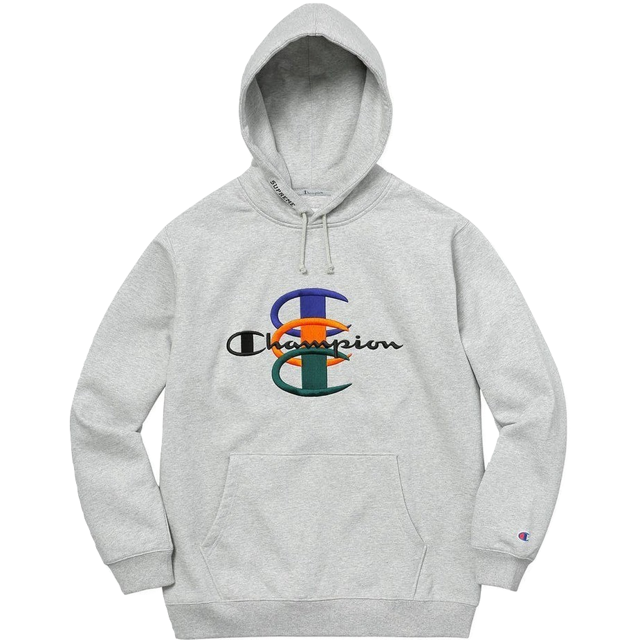 Supreme/Champion Stacked C Hooded Sweatshirt - Heather Grey