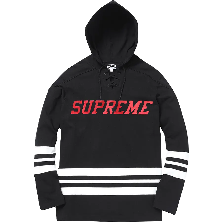Supreme Hockey Jersey Hoodie Black -Used Supreme