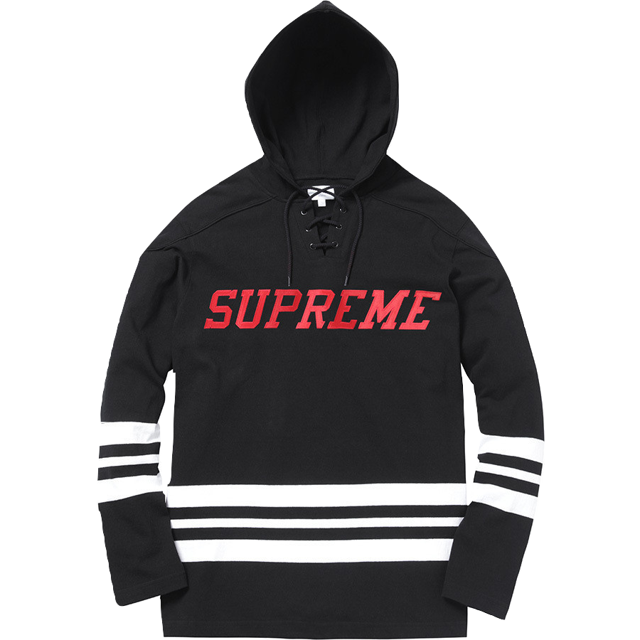 Supreme Hockey Jersey Hoodie Black Grails SF