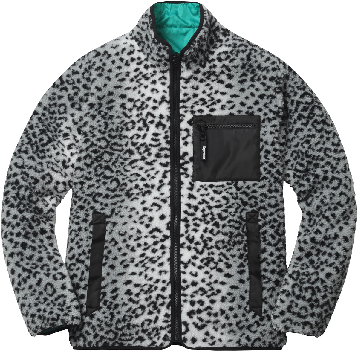 Supreme Leopard Fleece Reversible Jacket - White