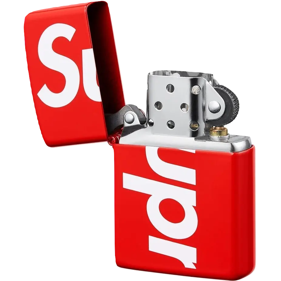 Supreme Logo Zippo SS18 - Red Supreme