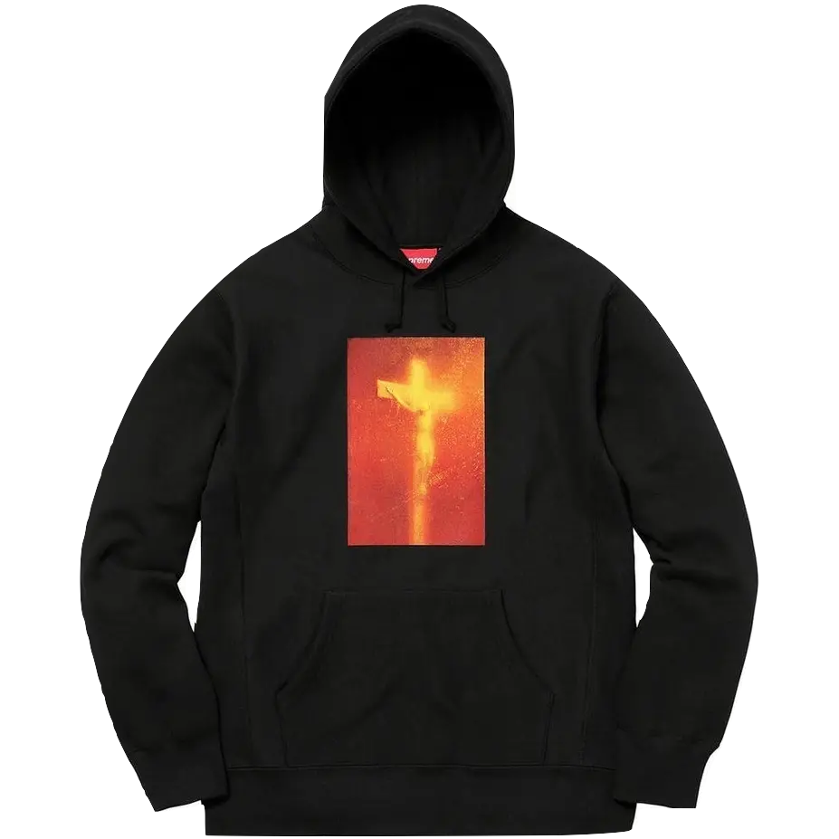 Supreme Piss Christ Hooded Sweatshirt - Black - Used Supreme