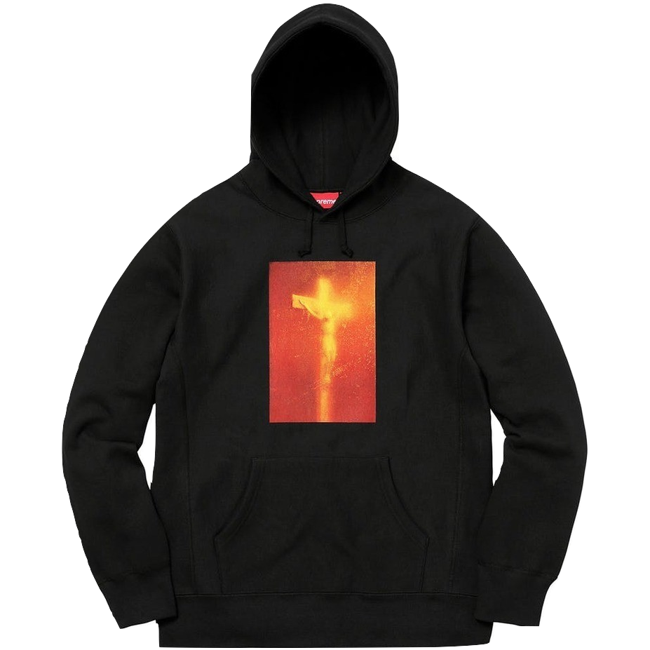 Supreme Piss Christ Hooded Sweatshirt - Black - Used