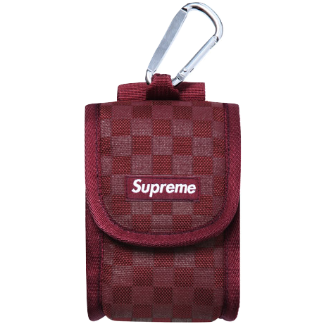 Supreme Printed Check Camera Pouch Red