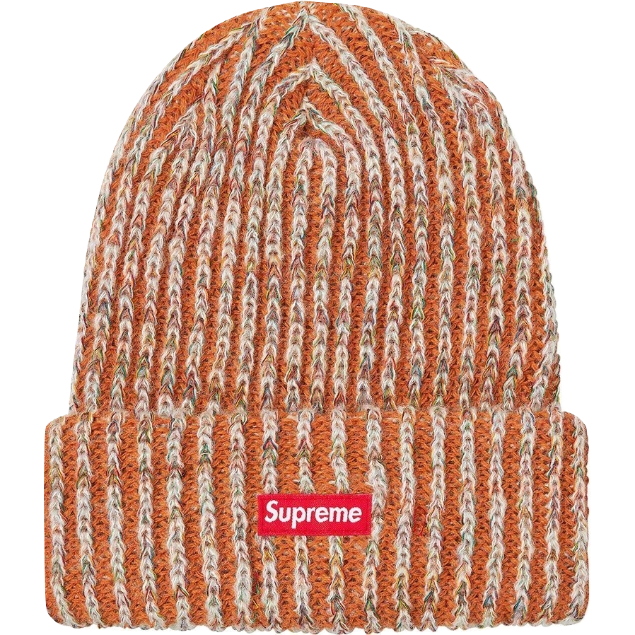 Supreme Rainbow Knit Loose Gauge Beanie - Rust