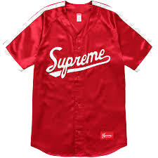 Supreme baseball jersey red hot sale