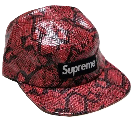 Supreme Snakeskin Box Logo Camp Cap - Red Supreme