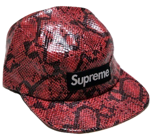 Supreme Snakeskin Box Logo Camp Cap Red Grails SF