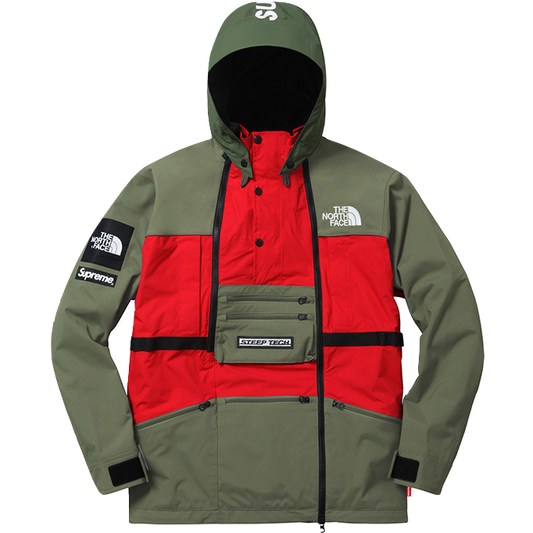 Supreme/The North Face Steep Tech Hooded Jacket - Red/Green