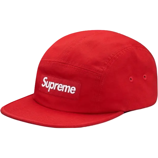 Supreme Washed Chino Twill Camp Cap - Red Supreme
