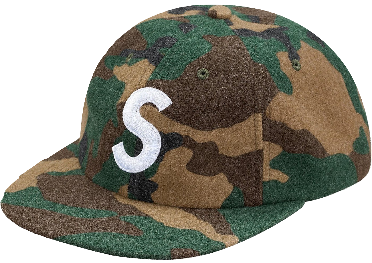 Supreme Wool S Logo 6-Panel Camo Hat