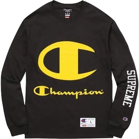 Supreme x Champion L/S Tee - Black Supreme