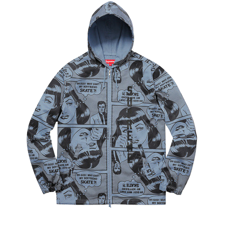 Supreme x Thrasher Boyfriend Full Zip Jacket - Dusty Blue - Used