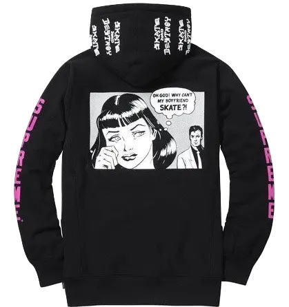 Supreme x Thrasher Hooded - Black Supreme