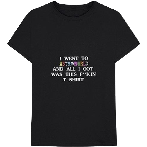 Travis Scott Astroworld I Went to Astroworld Tee - Black - Used Travis Scott