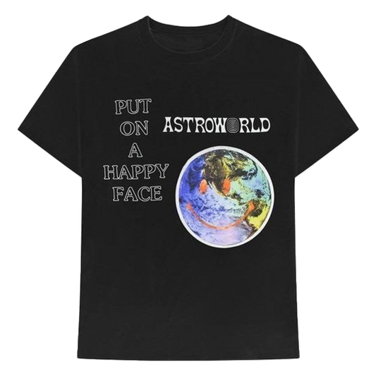 Travis Scott Astroworld Happy Face Tee - Black - Used