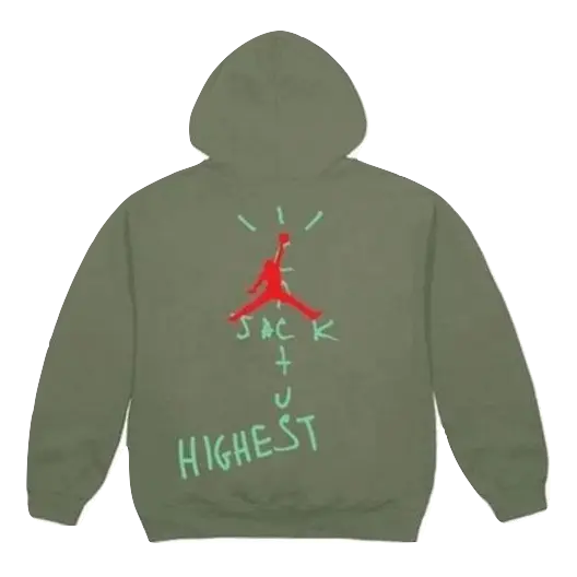 Travis Scott x Cactus Jack Jordan Highest Hoodie - Olive - Used Travis Scott