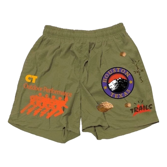 Travis Scott Running Wild Shorts - Military Green - Used