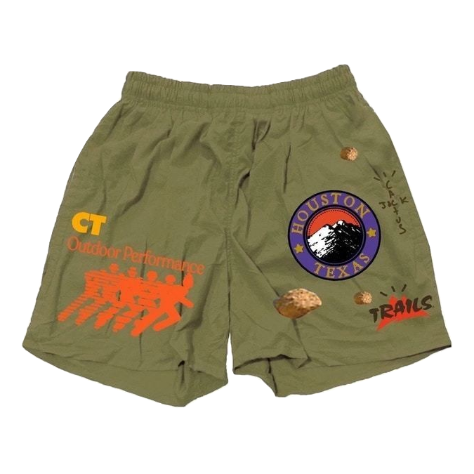 Travis Scott Running Wild Shorts - Military Green - Used