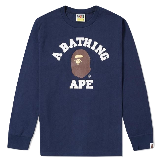 A Bathing Ape College Long Sleeve - Navy