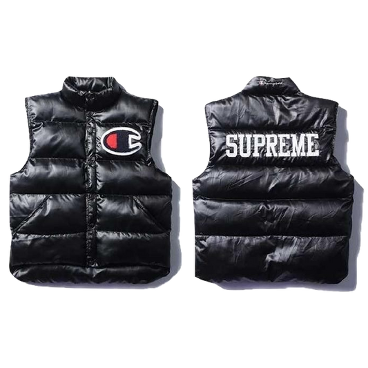 Supreme x Champion Puffy Vest - Black - Used
