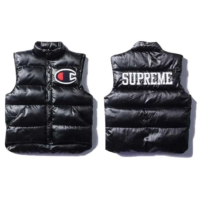 Supreme x Champion Puffy Vest Black