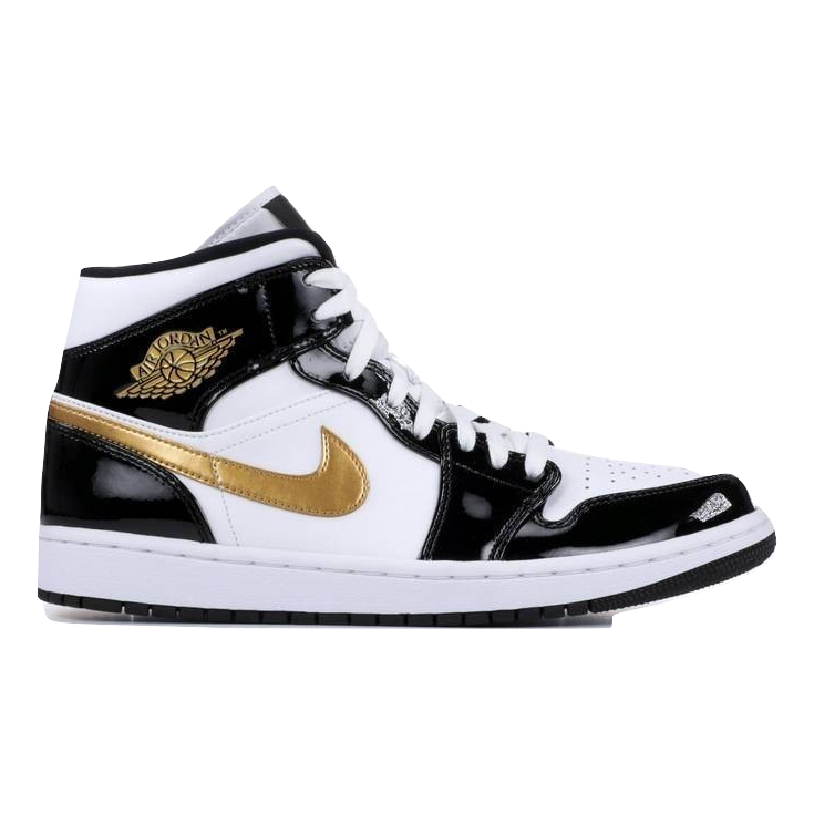 Air Jordan 1 Mid Patent - Black Gold Air Jordan