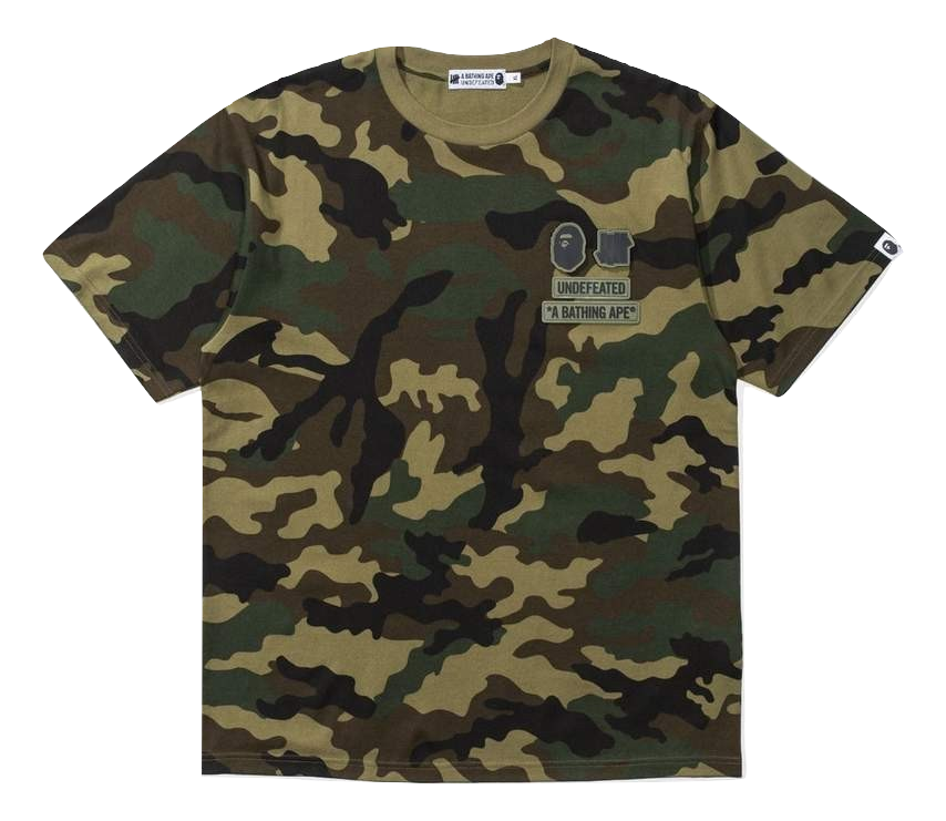 Bape X Undefeated Woodland Camo Tee