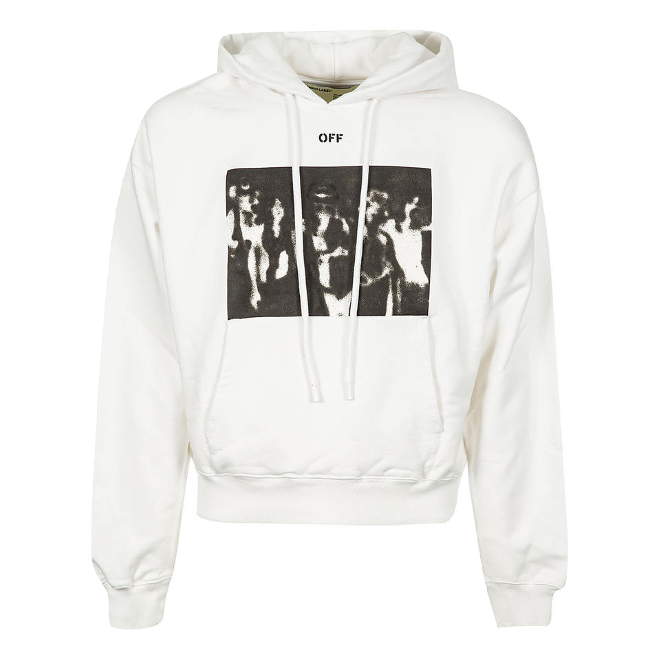 Off-White Spray Painting Over Hoodie - White/Black OFF-WHITE