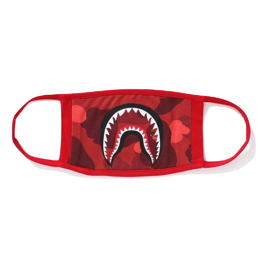 Bape Shark Camo Mask - Red Bape
