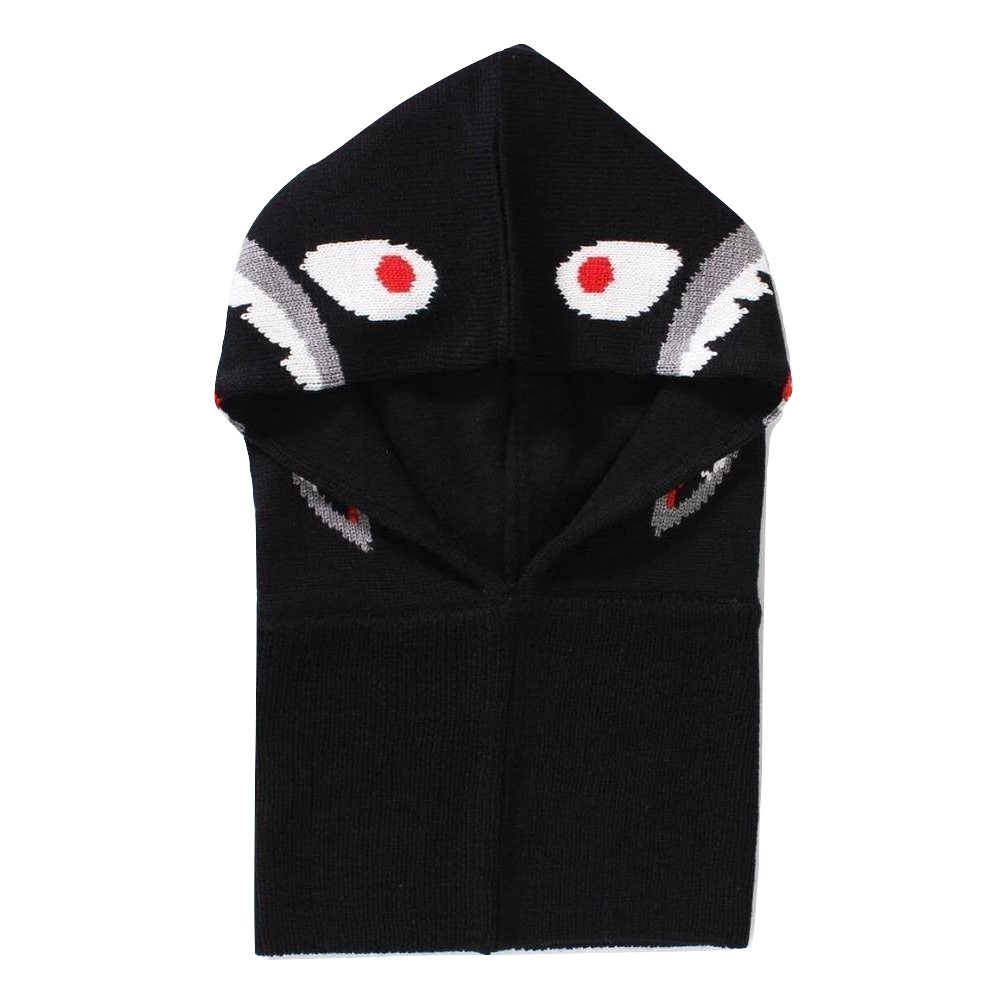 Bape Shark Neck Warmer w/ Hood - Black