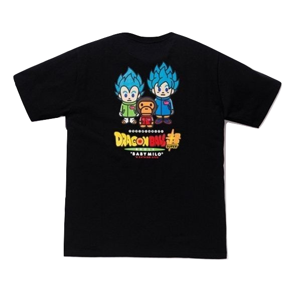 A Bathing Ape Dragon Ball Super Son Goku & Vegeta Tee - Black - Used Bape