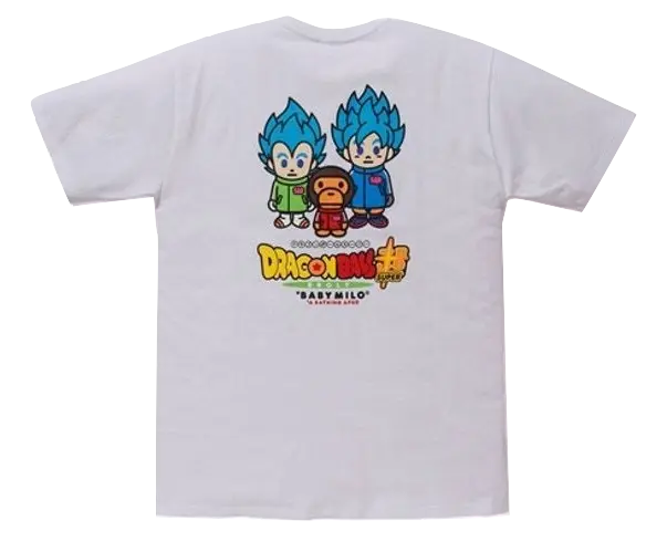 A Bathing Ape x Dragon Ball Super Son Goku & Vegeta Tee - White Bape
