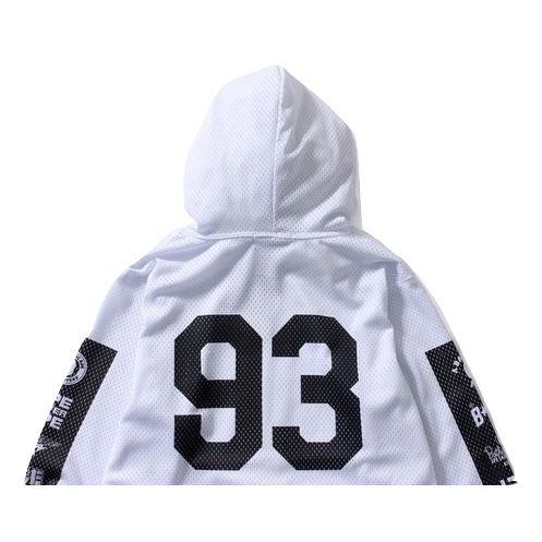 A Bathing Ape Multi Logo Mesh Pullover Hoodie - White - Used