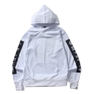 A Bathing Ape Multi Logo Mesh Pullover Hoodie - White Bape
