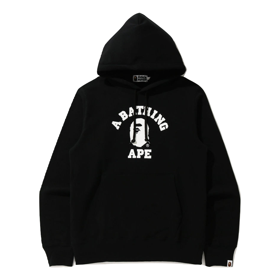 A Bathing Ape College Pullover Hoodie - Black Bape