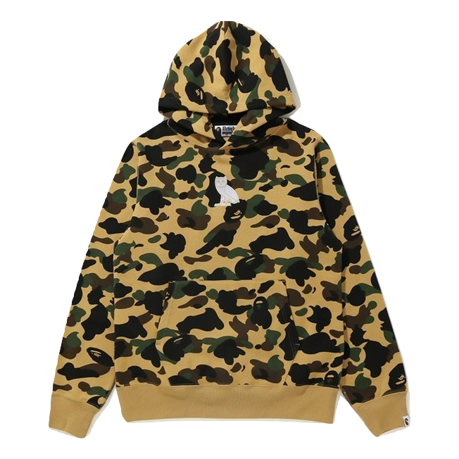 OVO x Bape 1st Camo Pullover Hoodie - Yellow Camo Bape