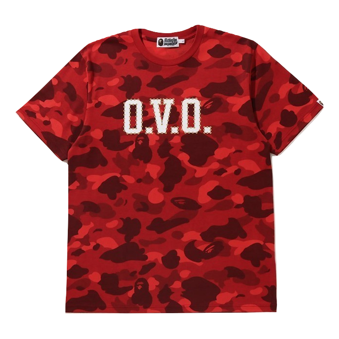 OVO x Bape Color Camo Tee - Red Bape