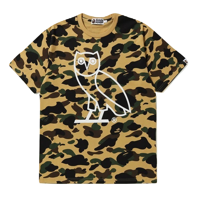 OVO x Bape 1st Camo Tee - Yellow Camo Bape