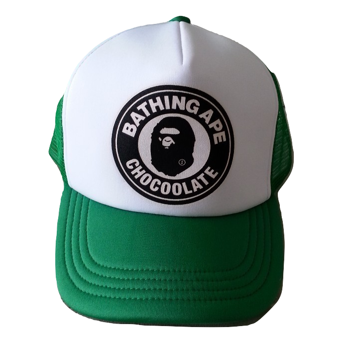 A Bathing Ape x Chocoolate Cap - White/Green - Used Bape