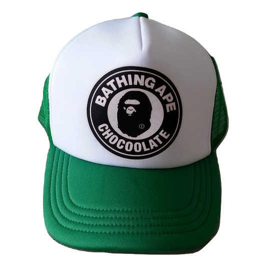 A Bathing Ape x Chocoolate Cap - White/Green - Used Bape